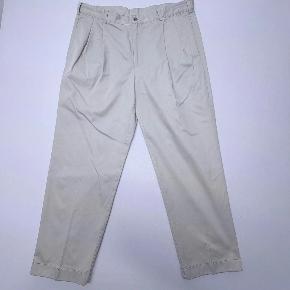 Jos. A. Bank Classic Collection Pleated Chinos Stone Beige 38W x 30L Cotton